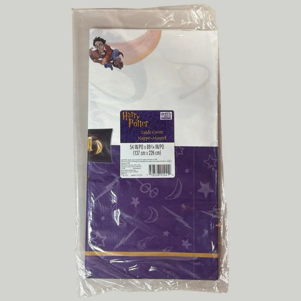 (2) - VTG 2000s Harry Potter Sorcerers Stone Plastic Table Cover Party Supplies